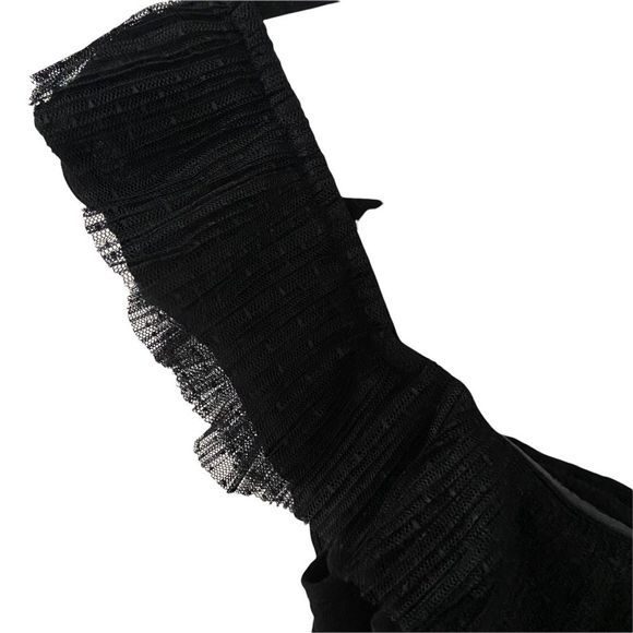 For Love & Lemons Claire Off The Shoulder Mini Dress Black Size Large - Picture 6 of 10